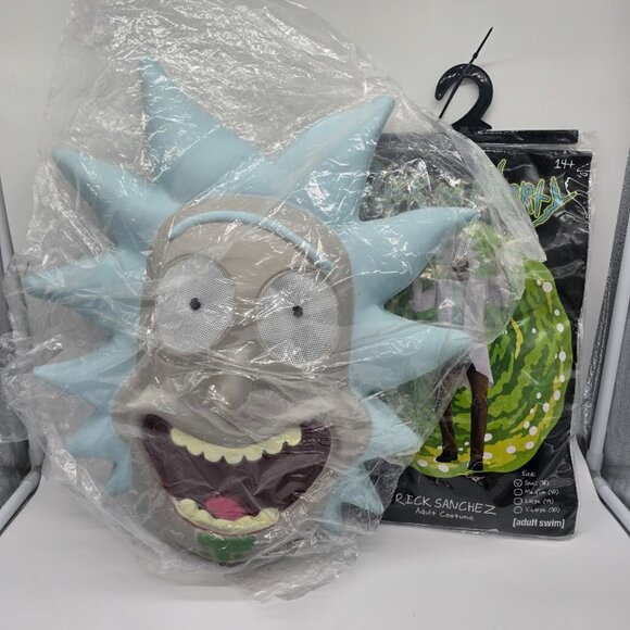 Rick and Morty Rick Sanchez Costume Adult Small Mask Lab Coat Adult Swim TV - Picture 11 of 11